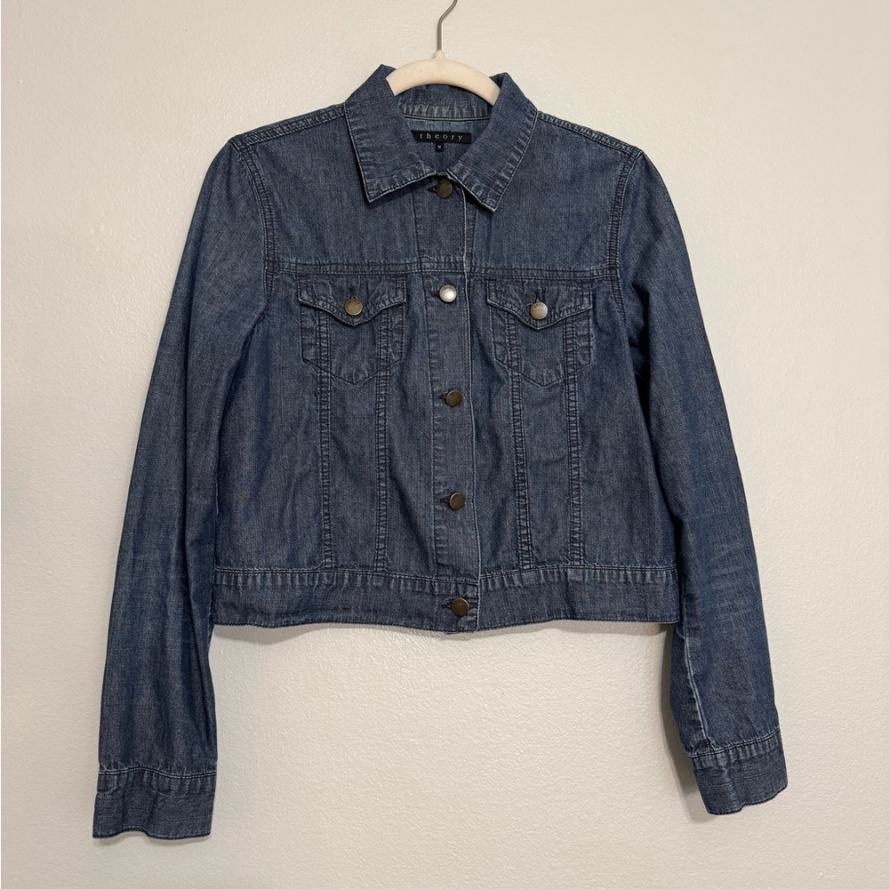 Theory Vintage y2k Cropped Denim Shirt / Jacket